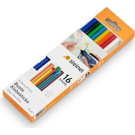 Bâtons de colle 7 mm, 16 bâtons colorés, 96 g, 006969 (1/5)