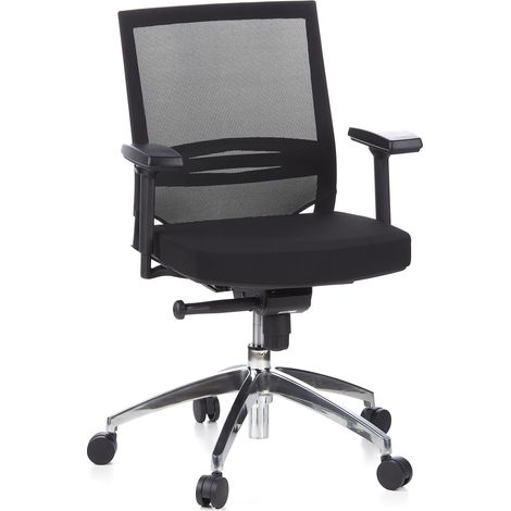 Bürostuhl / Chefsessel PORTO PRO Sitz Stoff / Rücken Netz schwarz hjh OFFICE