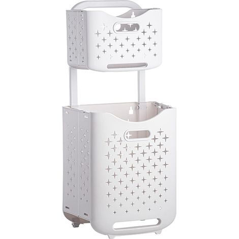 Collapsible Laundry Hamper, Large Capacity Clothes Storage Organizer with Ventilation Holes and Handle, Ideal for Home, Dormitory and Hotel (1/5)