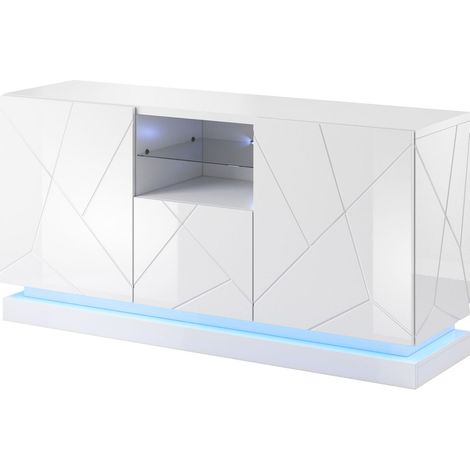 Cómoda QIU 2D1K blanco brillante + LED (1/4)