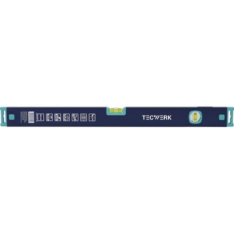 TECWERK Wasserwaage 60cm Alu.blau Spiegellibelle max.±0,5 mm/m TECWERK