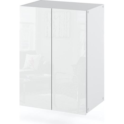 Mobiletto da bagno sospeso, bianco lucido, 40 cm, colonna da bagno, mobiletto da bagno