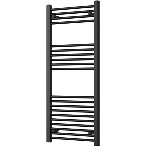 Zennor - Black Heated Towel Rail - H1200mm x W500mm - Straight (1/3)