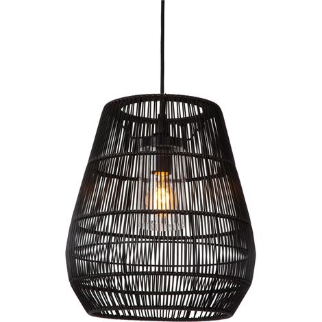 Lucide NERIDA - Pendelleuchten Innen/Außen - Ø 35 cm - 1xE27 - IP44 - Schwarz (1/4)