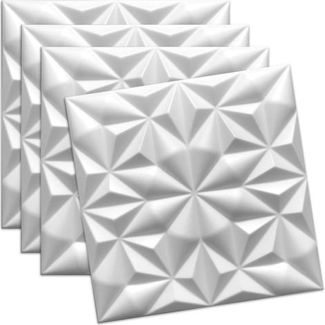 3D Wandpaneele Polystyrol - Weiß - 50x50 Cm - Deckenpaneele - 0,25 m2