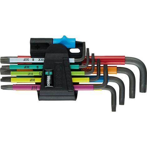 Juego de llaves Torx 967/9 TX Multicolor HF 1, 9 piezas - WERA - 05024179001