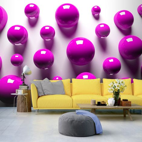 Papier Peint "Purple Balls" 105 x 150 cm (1/2)