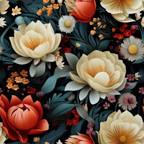 Tela decorativa para exteriores Oxford - Motivo floral I DX5290 (1/5)