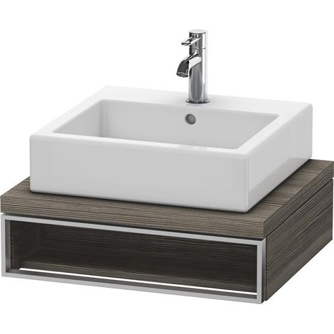 Duravit Vero Unidad de lavabo para consola, 6540, 600 mm, 1 compartimento abierto incluyendo toallero, Color (frente/cuerpo): Pino Terra Decor - VE654005151