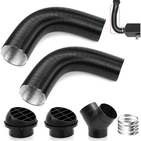ALLIANDISChauffage diesel, chauffage de stationnement 60 mm, sortie d'air de la tête de direction, tête ronde à trois voies en T 60 tubes (1/5)