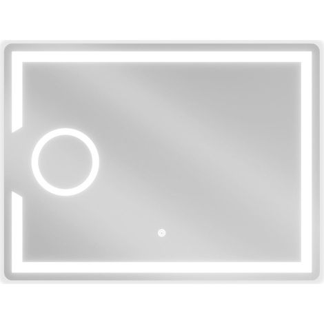 Mexen Onyx espejo de baño iluminado con espejo cosmético 80 x 60 cm, LED 6000K, antivaho - 9813-080-060-611-00 (1/5)
