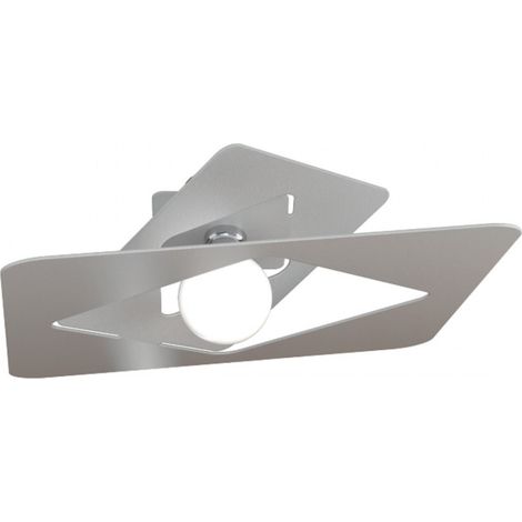 Plafoniera Industrial-Minimal Wacky Metallo Grigio 1 Luce E27 (1/5)