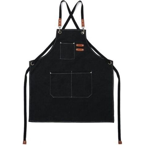 Unisex Chef Apron - 1 piece, Unisex Canvas Chef Apron - Adjustable/Pocket/Cross Back (1/5)