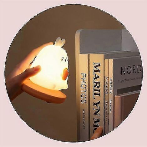Nachtlicht für Kinderzimmer, niedliches Tier-Schwein/Kaninchen, LED-Silikonlampe, Touch-Sensor, dimmbar (1/5)