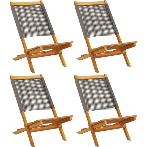 Sillas de jardín reclinables 4 uds madera maciza acacia gris vidaXL (1/5)