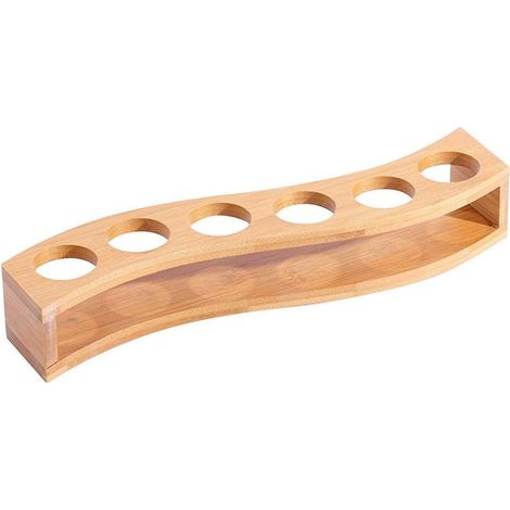 Porte-verres à vin en bambou, séparateur de verres, organiseur et rangement pour bar de cuisine, 6 trous (1/5)