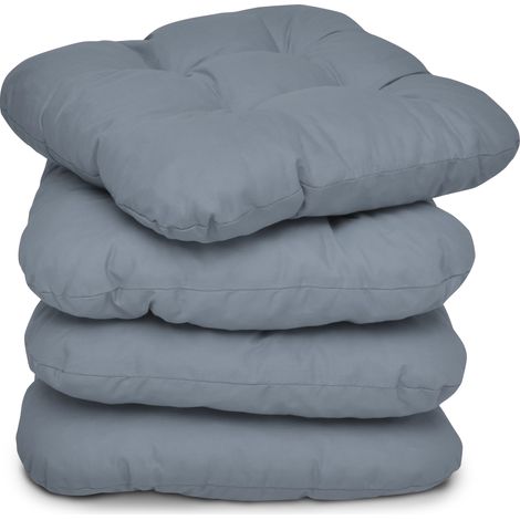 4er Set Beautissu Lisa Stuhlkissen 40x40x8 cm	Grau