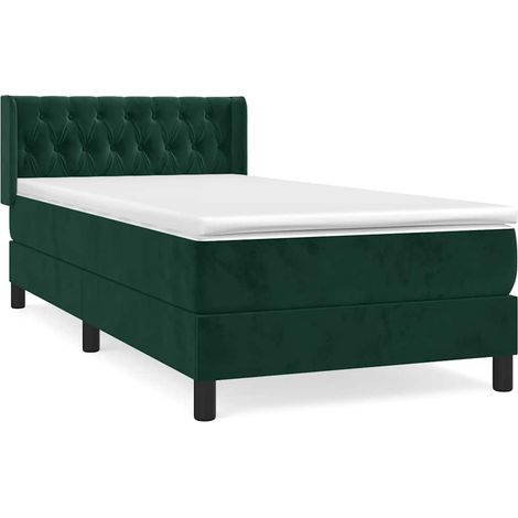 Maison Exclusive - Boxspringbett mit Matratze Dunkelgrün 100x200