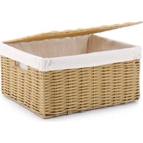 Panier à Linge, Tressé à la Main, Corbeille Linge Sale en Rotin Synthétique, avec Couvercle et Poignées, Pliable, Sac Intérieur Amovible, Couleur Boisée