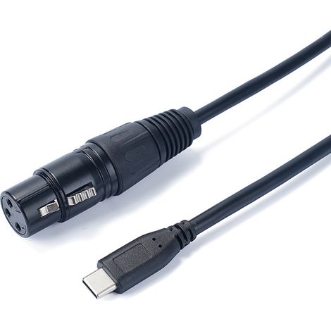 Dynamisches Audioaufnahmekabel mit USB-C-Stecker auf 3-polige XLR-Buchse für Mobiltelefone, Computer und Laptops. (1/5)