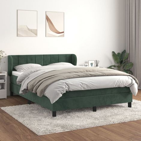 Boxspringbett mit Matratze Dunkelgrün 140x200 cm Samt vidaXL (1/5)