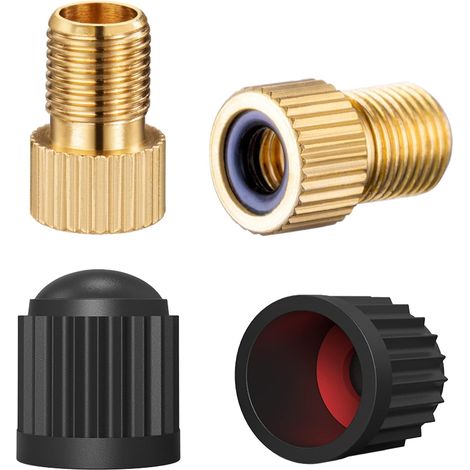 Adaptateur Valve Presta, Conversion de Presta en Schrader pour vélos, Gonfler Vos pneus avec Une Pompe Standard ou Un compresseur d'air, pièces Bouchons de Valve de Pneu (1/5)