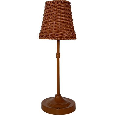 Lampe en osier, de table rotin Boho, contrôle tactile, 3 modes (1/5)