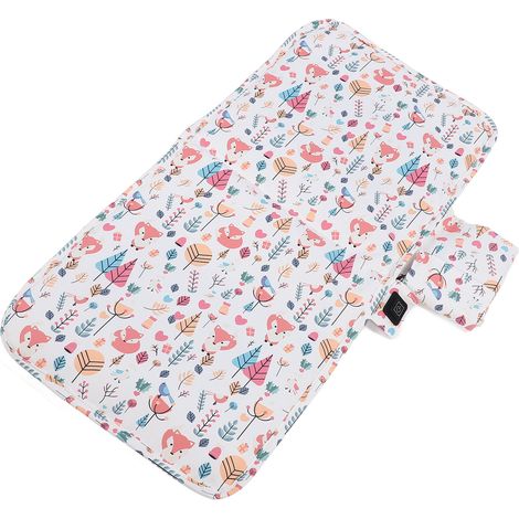 Tapis de siège chauffant pour enfants avec impression, tissu composite imperméable, interface USB, réglage de la température sur trois niveaux, couleur blanche