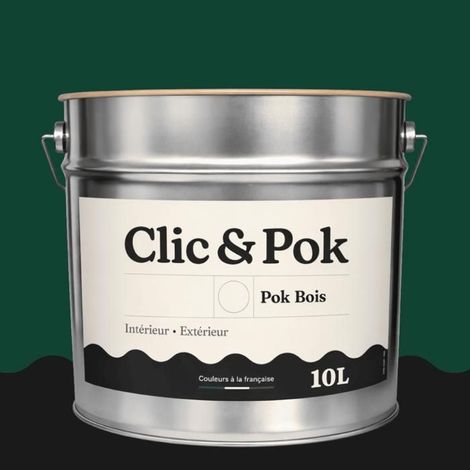 Peinture Bois Extérieur – POK BOIS - 10L - RAL 6005 - Vert mousse- Résistante aux intempéries - Ne s'écaille pas