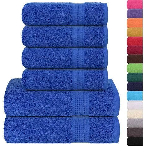 vidaXL Juego de toallas FROGN 6 piezas azul 360 g/m² (1/2)