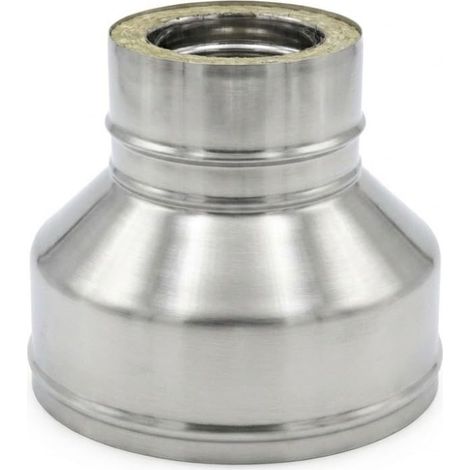 MAKA Riduzione Canna Fumaria Doppia Parete Aria Inox Inox Ø 200 a 180 mm (1/5)