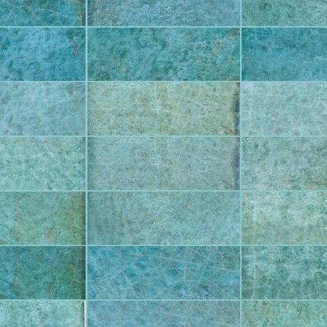 Carrelage effet Zellige Bleu Clair 20x6,5x0,85 cm Caldero - Mur intérieur (vendu par carton de 0,5 m²) - RO'MA CARRELAGE