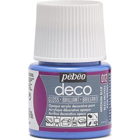 Peinture acrylique - Pébéo - P.BO Déco - Bleu moyen - Brillant - 45ml (1/4)