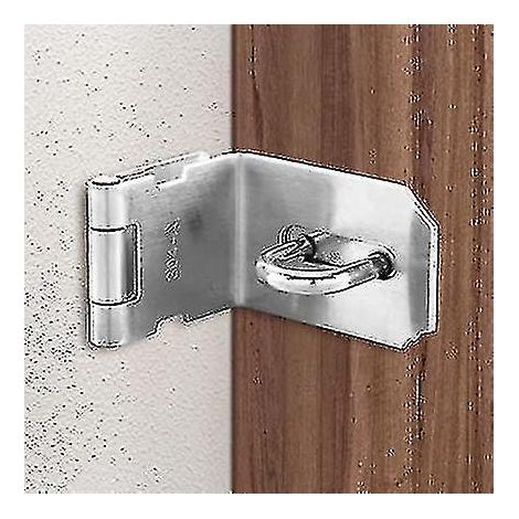 (4 pouces, argent) 1 paquet de moraillon à cadenas à 90 degrés, moraillon de porte à pression pour cadenas, acier inoxydable Securit (1/5)
