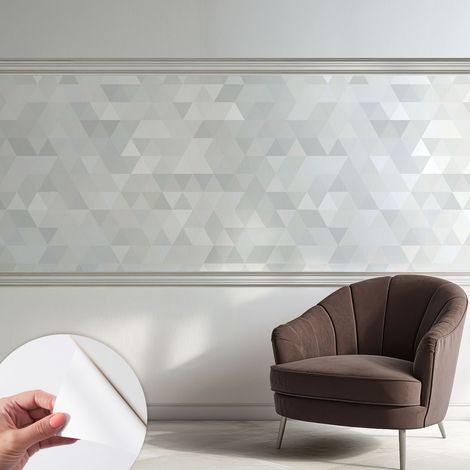 Papier peint adhésif autocollant pour salon chambre à coucher peint imprimé Installation facile Motif gris 250x104 cm (1/5)