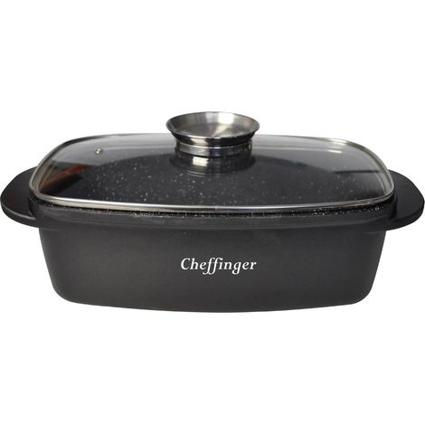 Cocotte - 32cm - Fonte d'aluminium - Revêtement anti-adhésif - Couvercle inclus (1/5)