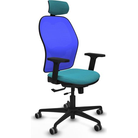 Chaise de bureau piqueras y crespo Jorquera turquoise maille (1/2)