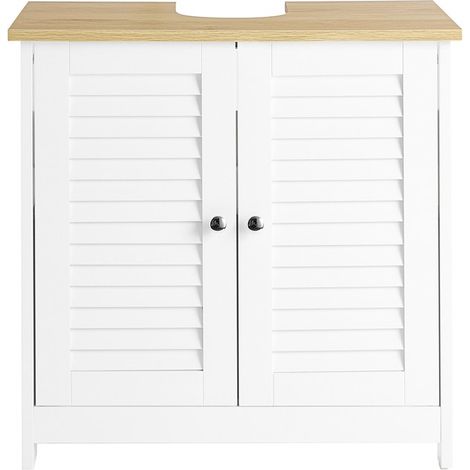 Mueble para Debajo del Lavabo Fregadero Armario de Baño de Suelo con 2 Puertas 60 x 35 x 59 cm FRG237-WN SoBuy ES