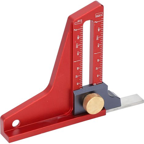 Jauge de hauteur pour scie circulaire, règle de mesure de profondeur 0-2 pouces, gabarit de réglage pour lame de scie à ruban et fraise à défoncer (1/5)