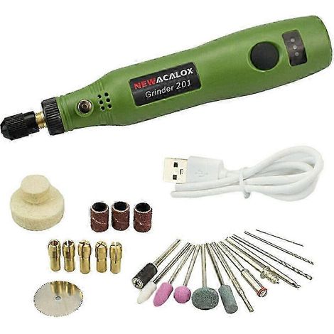 Mini perceuse-meuleuse rotative 10 W pour loisirs créatifs, modélisme, polissage et perçage - Vert (1/5)