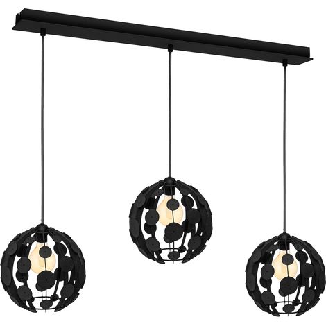 Suspension GAIA Milagro MLP6327 3xE27 60W noir bois (1/5)