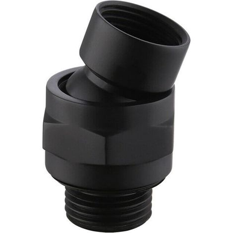 Connecteur de pommeau de Douche à Grand débit d'eau - Bras dextension réglable - Joint à rotule - Adaptateur Universel en Laiton - pour Salle de Bain - Noir (1/5)