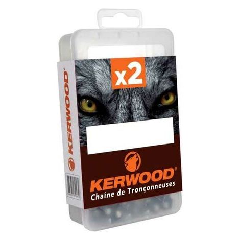 2 Chaînes tronçonneuse Kerwood 50 maillons 3/8LP 1,3mm semi carrée