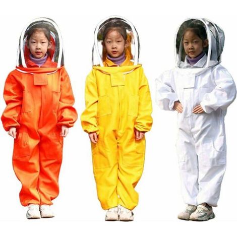 Vêtements D'apiculture - Blouse Et Pantalon En Coton À Manches Longues Avec Capuchon Amovible - Protection Pour Enfants Taille M - Hauteur Recommandée 80 À 130 Cm (1/5)