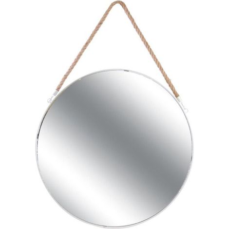 Miroir Mural avec Anse "Jonc" 50cm Blanc (1/3)