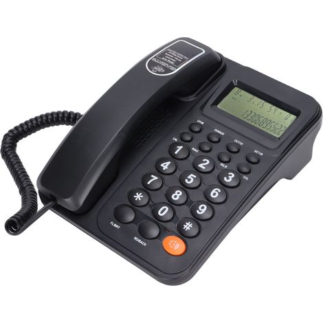 Téléphone fixe filaire KXT2027CID avec affichage, identification de l'appelant, semi-mains libres, 24 sonneries, pour bureau et hôtel (noir).