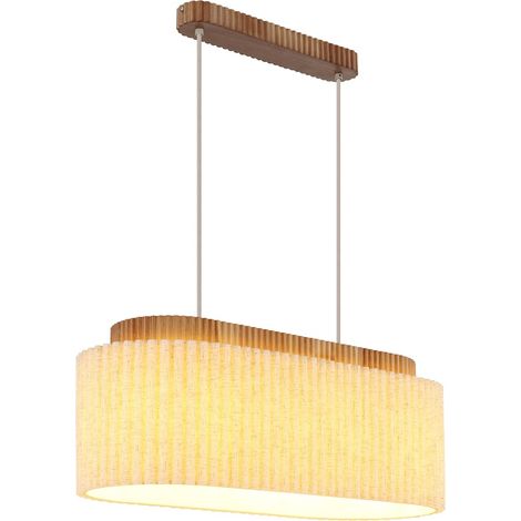 Lampe à suspendre Lampe de chambre à coucher Réglable en hauteur Marron Bois H 150 cm (1/5)