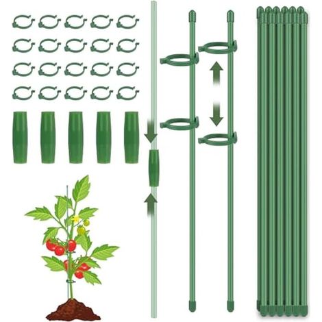 Support pour plantes réglable, 30 cm, 37 pièces, support pour orchidées avec pinces, convient aux orchidées, pivoines, plantes grimpantes, jardinière d'intérieur/extérieur. (1/5)