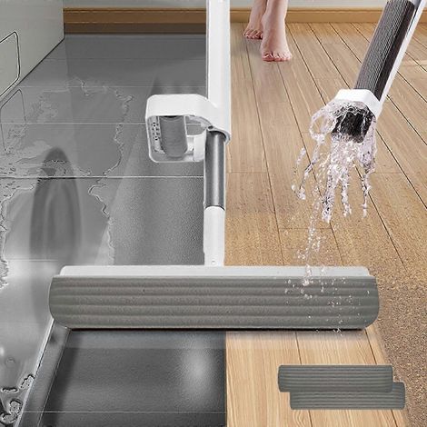 Balai éponge à succion AURA, balai éponge rotatif à 180° avec système d'essorage par levage, outil de nettoyage ménager pour sols (1/5)