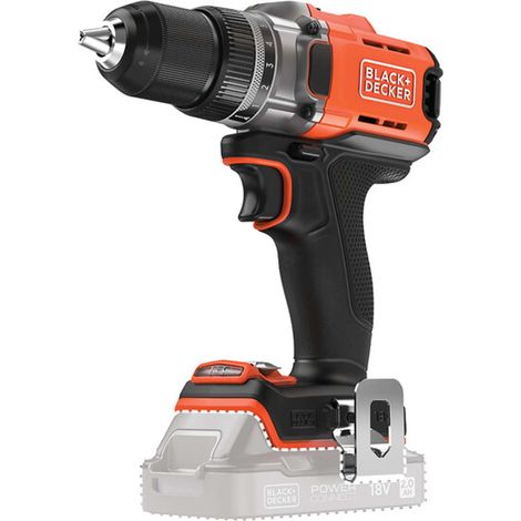 BLACK+DECKER - Perceuse-visseuse sans fil 18V, sans batterie ni chargeur BCD382XN-XJ
